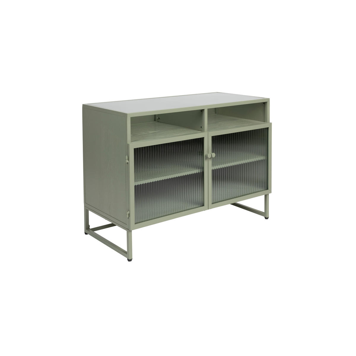 VITRINENSCHRANK Herb Kast / Aufbewahrungsregal Mittelgrün - Grün, Holzwerkstoff (80/58/38cm) - Housecraft Living
