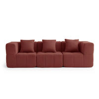 3-SITZER-SOFA Bouclé-Stoff Terrakotta-Rot - Terracotta, Textil (260/73/95cm) - MILYsofa