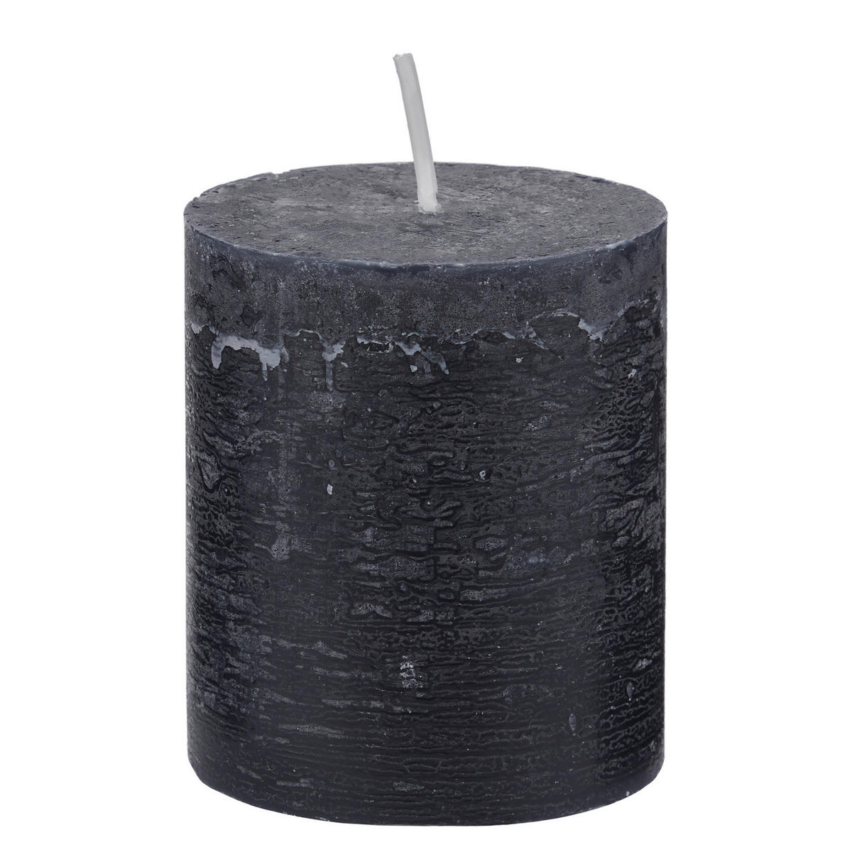 STUMPENKERZE (12er-Set) Rustic Ø6,8 x 13 cm - Schwarz, Paraffin (7/8/7cm) - BUTLERS