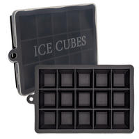 EISWÜRFELFORM 2er Set - Schwarz, Kunststoff (13/2.5/18cm) - Intirilife