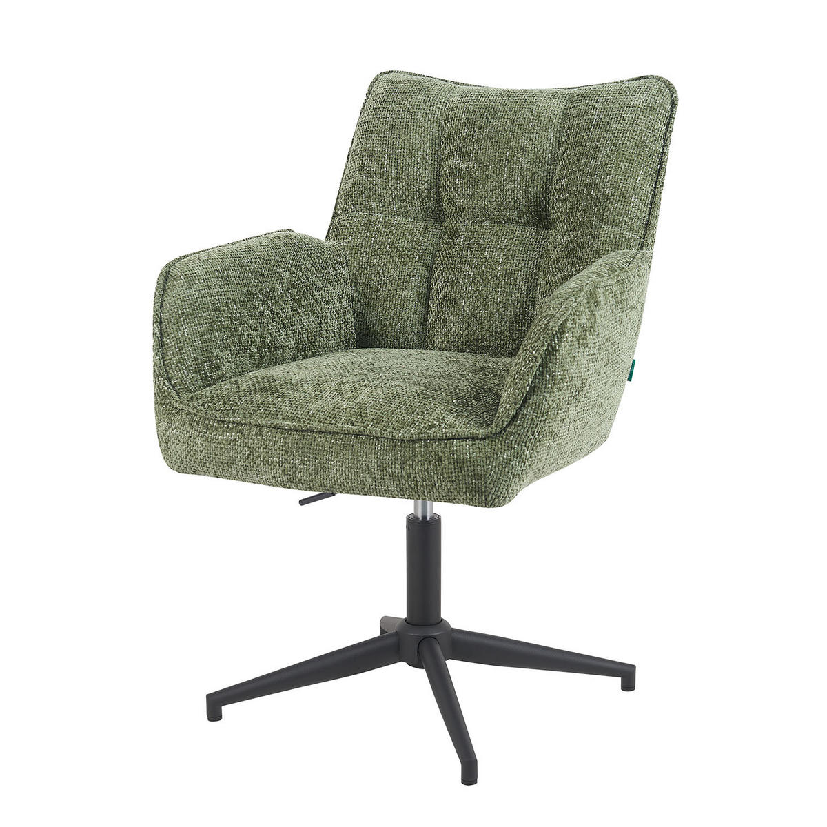 BÜROSTUHL Mika-Lea - Schwarz/Grün, Textil/Metall (59/81/66cm) - DUBI Möbel