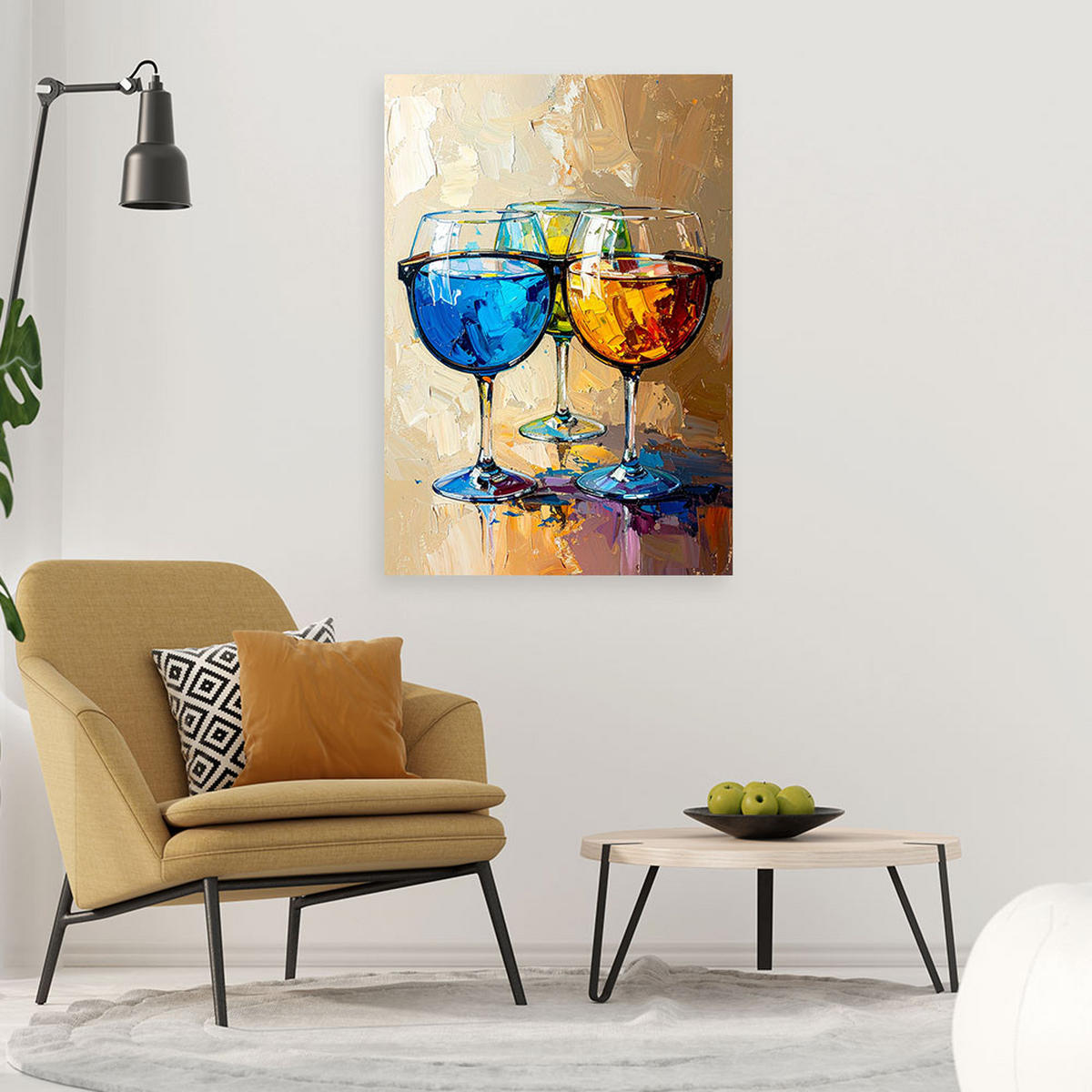 LEINWANDBILD Essen & Trinken 80x120cm - Multicolor, Textil (80/120cm) - Feeby