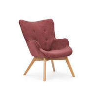 LOUNGESESSEL Lenari Terrakotta Cordstoff mit Füßen in Natur - Terracotta/Naturfarben, Holz/Textil (71/96/86cm) - S-Style Möbel