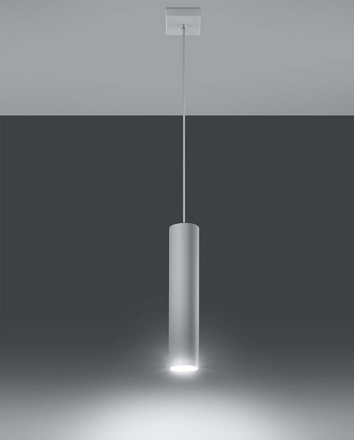 HÄNGELEUCHTE Stahl Weiß 1-Flammig - Weiß, Metall (8/8/130cm)