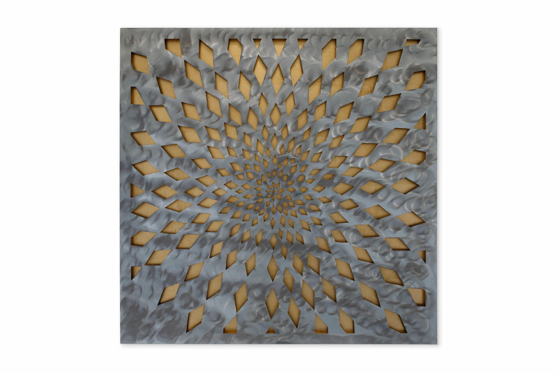 METALLBILD Gold 80/80 cm - Silberfarben/Goldfarben, Metall (3/80cm) - KUNSTLOFT