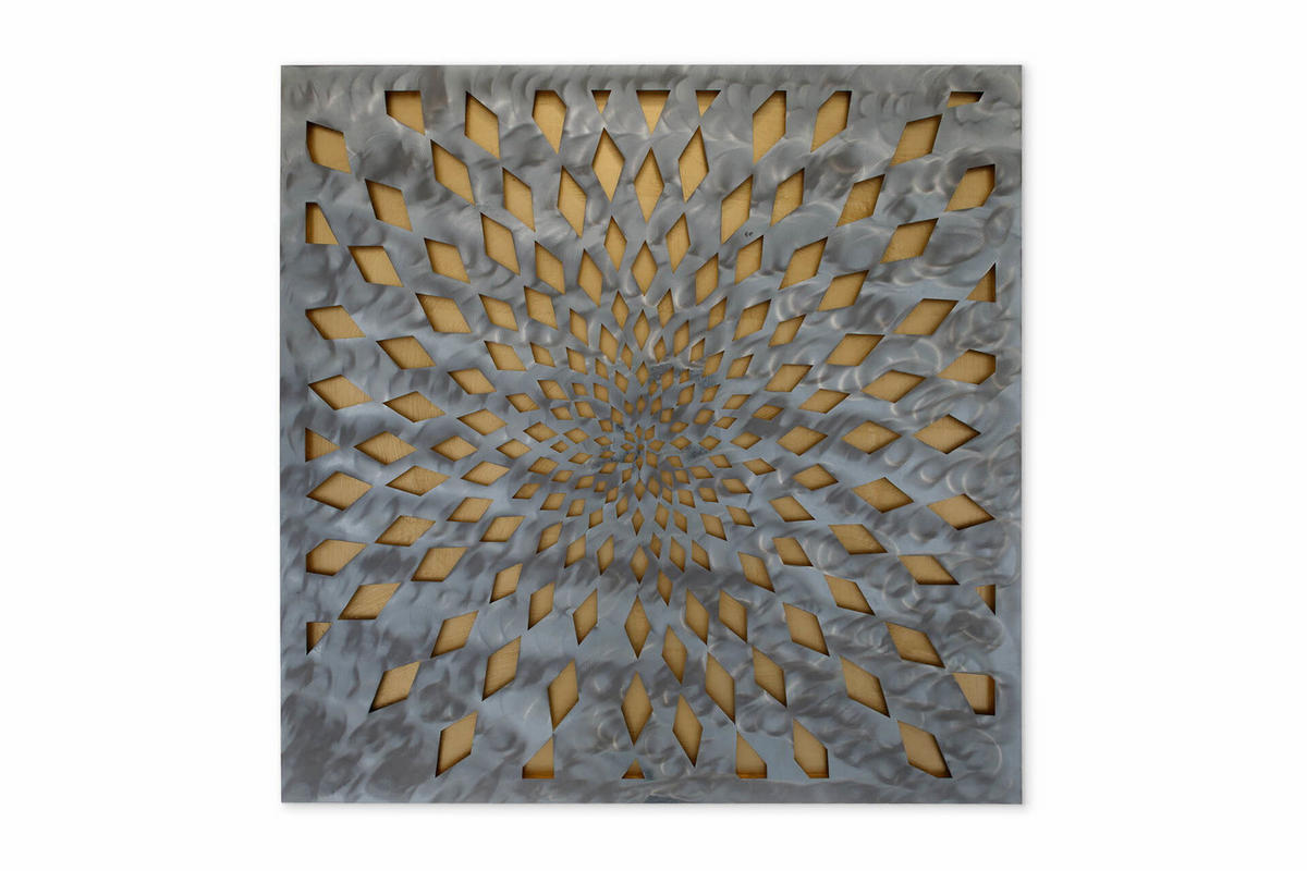 METALLBILD Gold 80/80 cm - Silberfarben/Goldfarben, Metall (3/80cm) - KUNSTLOFT