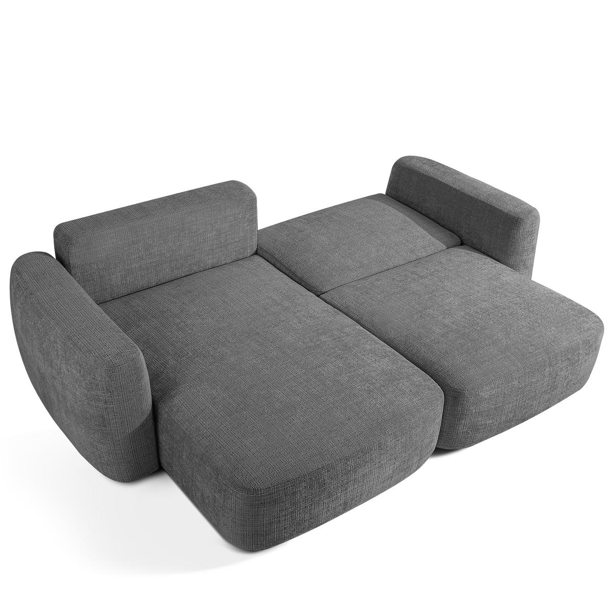 SITZGARNITUR ELOSA - Dunkelgrau, Holz/Textil (245/85/165cm) - KONSIMO®