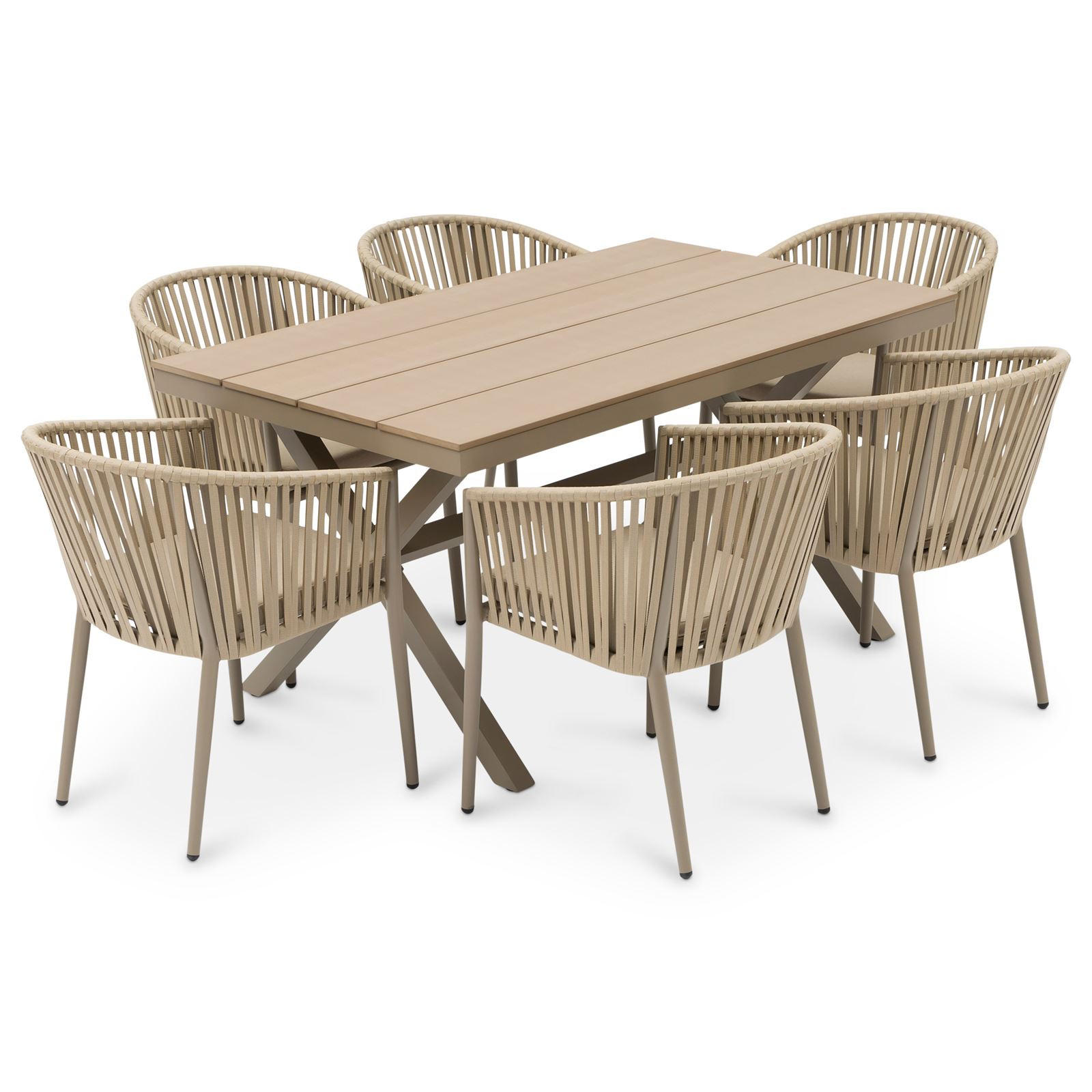 GARTENMÖBELSET ISOLA - Braun, Kunststoff/Metall - CARO-Möbel