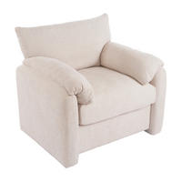 SESSEL mit Armlehnen 96 x 82 x 84 cm Chenille Beige - Beige, Holzwerkstoff (82/84/96cm) - Meubliv
