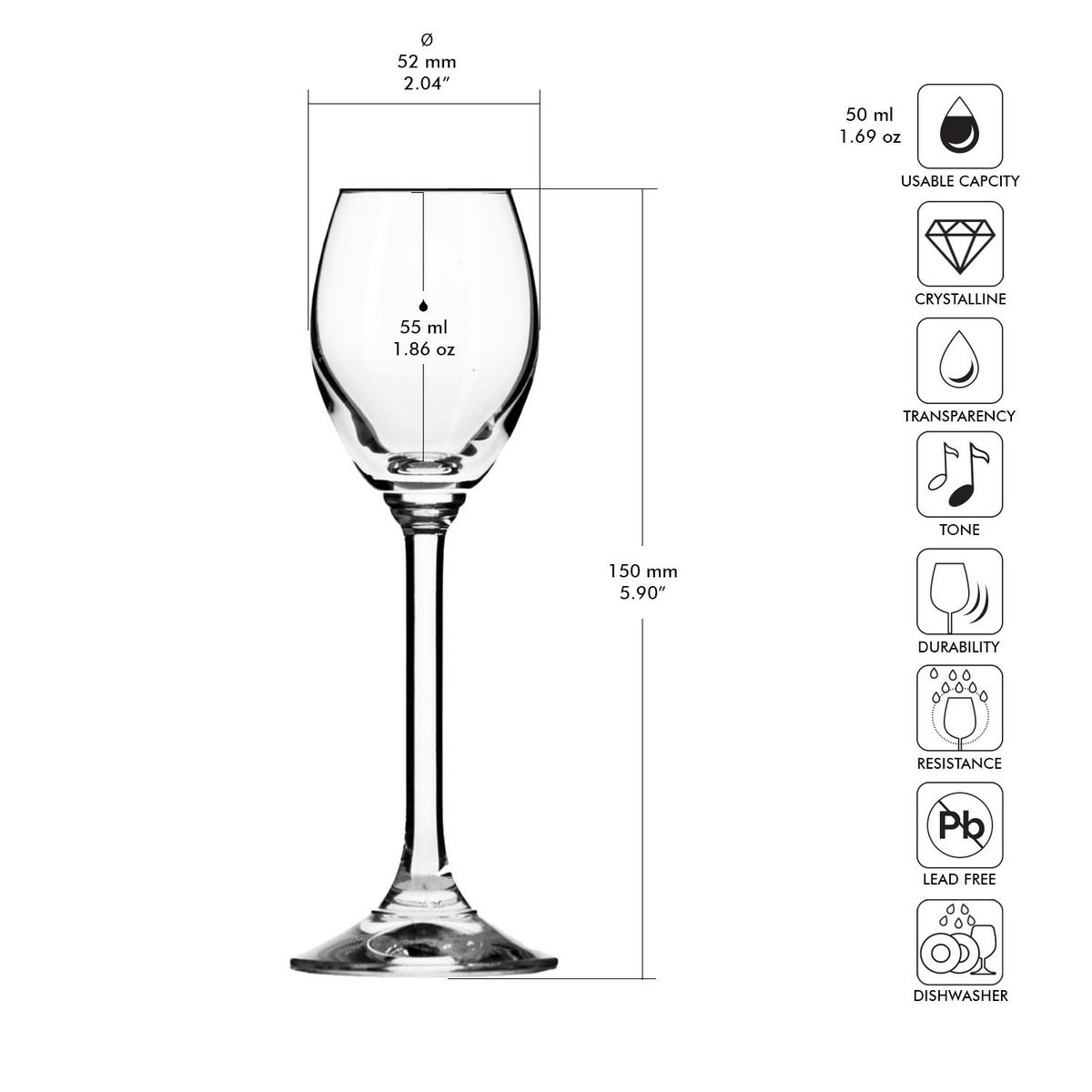 SCHNAPSGLÄSER, 6er-Set, 50 ml - Transparent, Glas (0.05L) - Krosno Glass