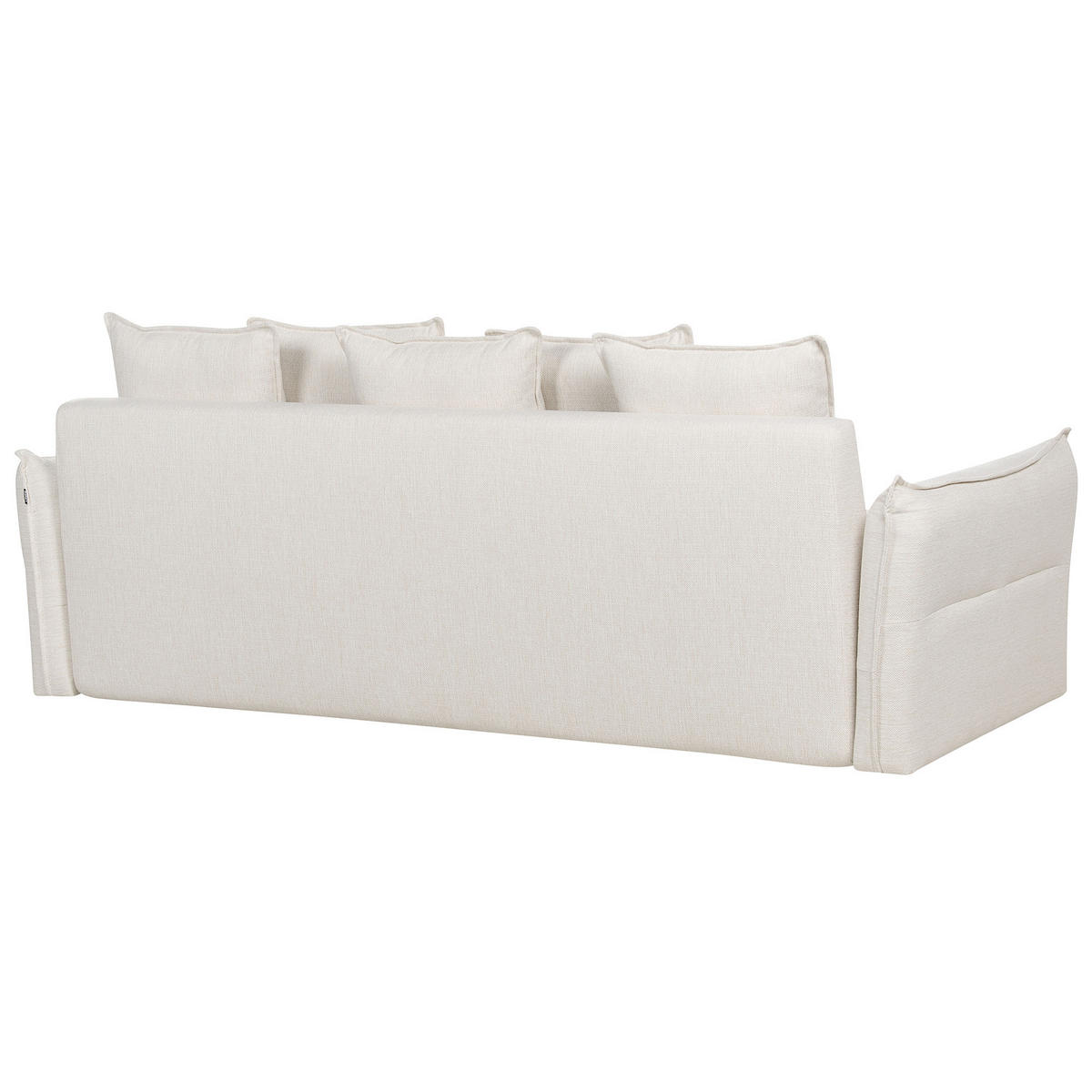 3-SITZER-SCHLAFSOFA cremeweiß mit Stauraum Krama - Schwarz/Weiß, Textil (225/62/93cm) - Beliani