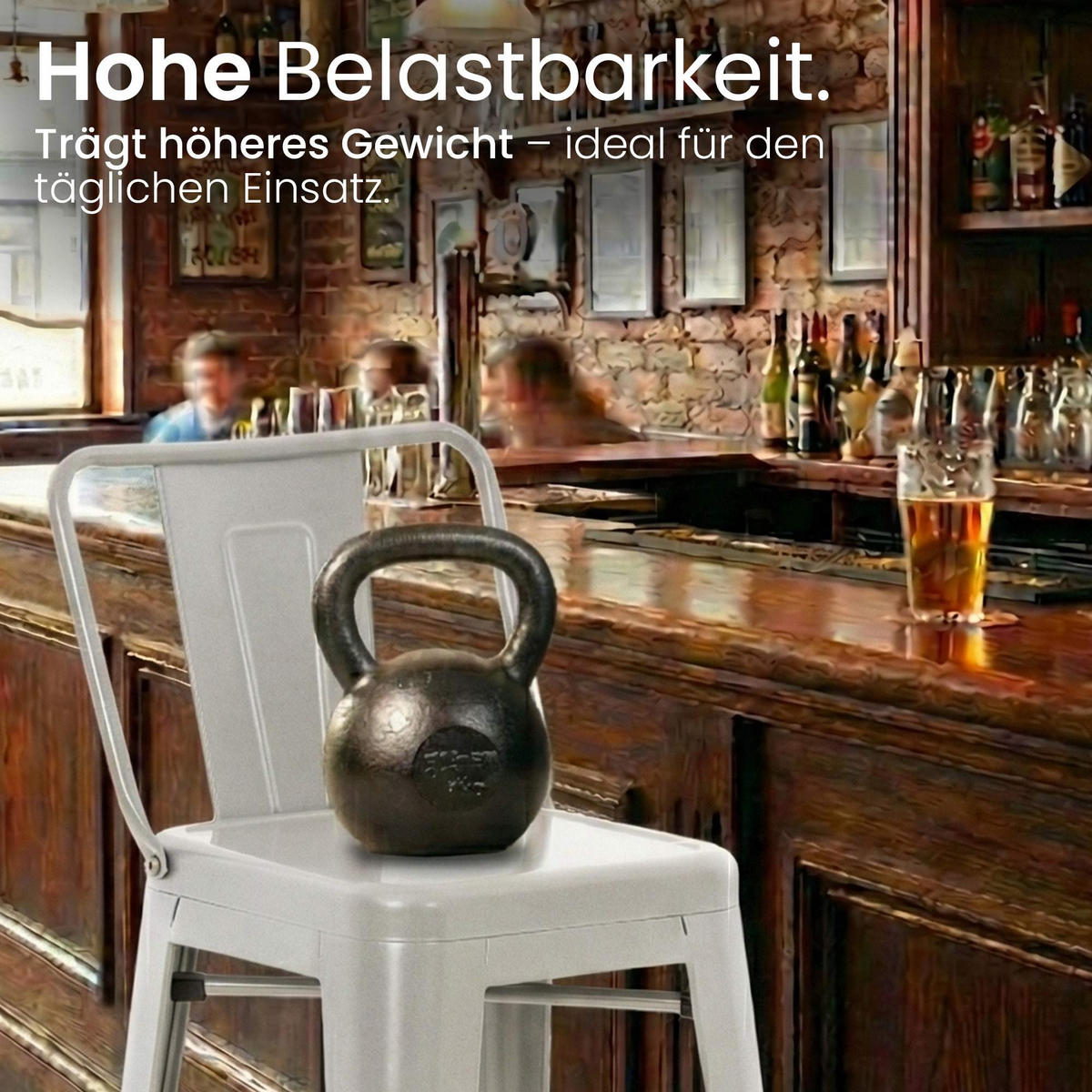 BARHOCKER 2er Set Metall Silber - Silberfarben, Metall (44/96/43cm) - CLP