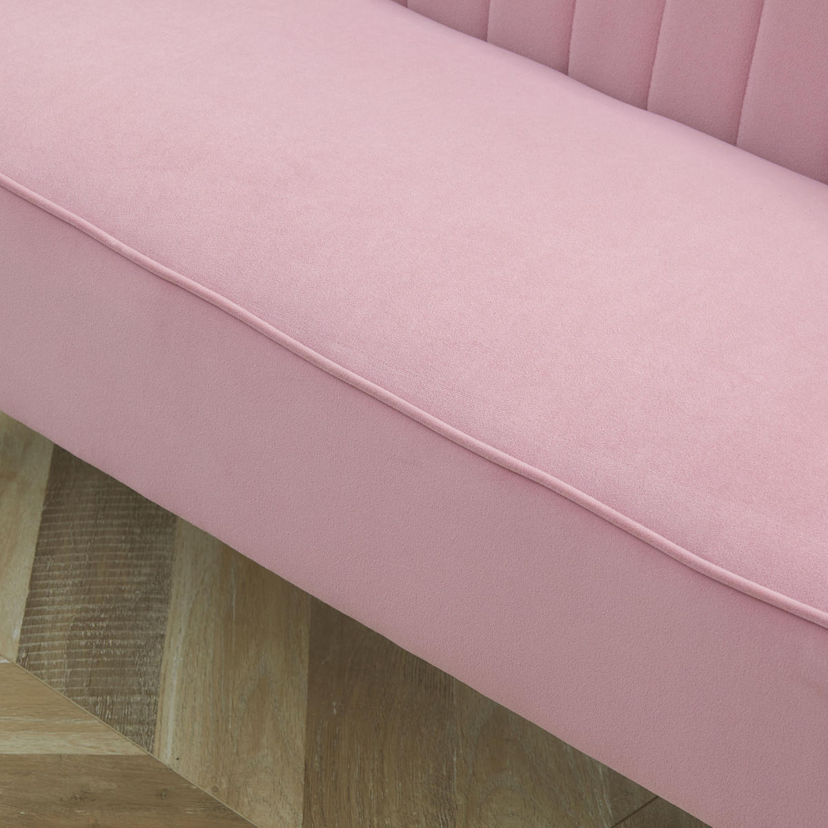 SOFA 2-Sitzer Couch Stoffsofa Sitzmöbel Polstersofa Loungesofa breit Rosa - Rosa/Naturfarben, Holz/Textil (56.5/77/117cm) - HOMCOM
