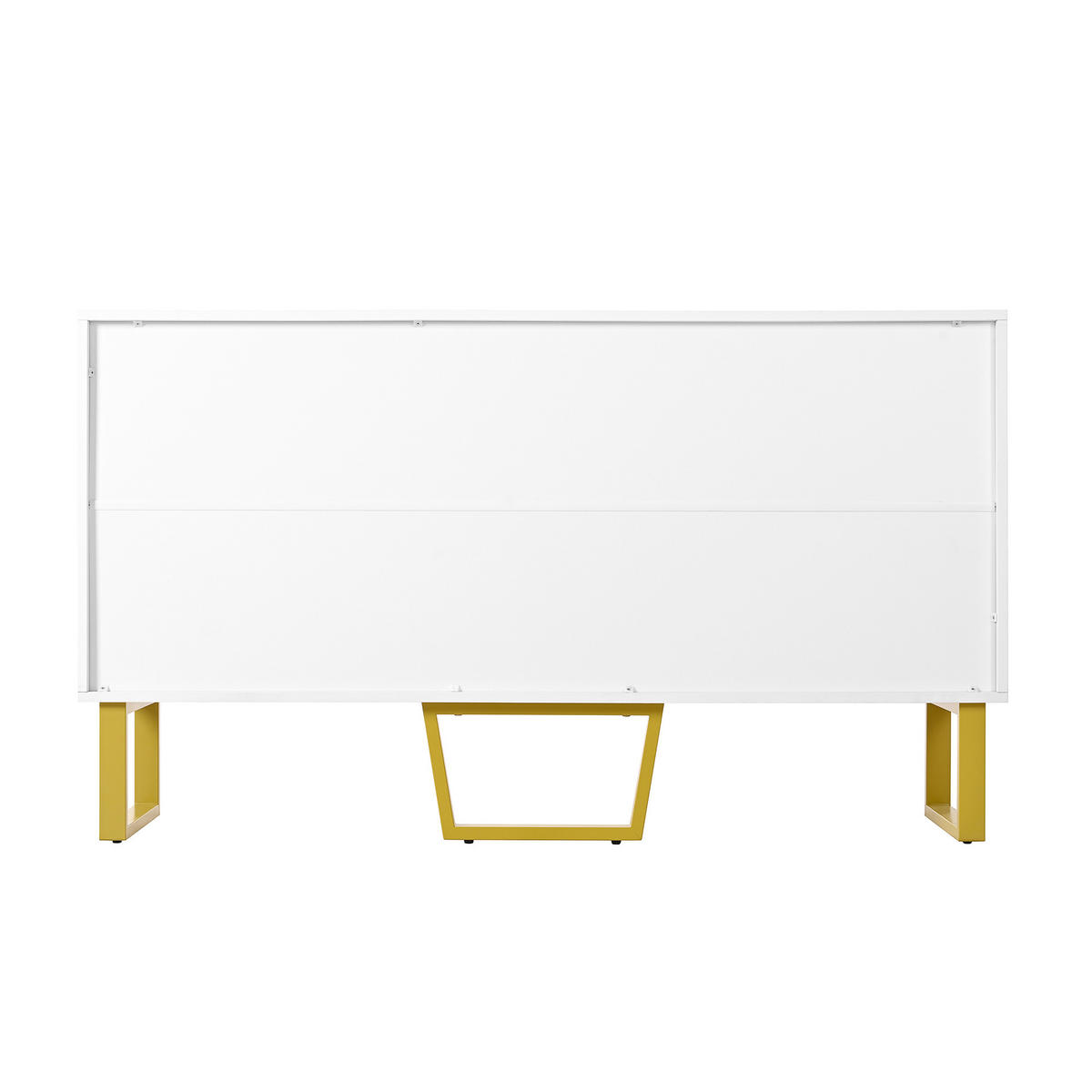 SIDEBOARD 140/40/80 cm in Weiß Hochglanz mit 4 Türen & Metallbeinen - Weiß, Holzwerkstoff (140/80/40cm) - BEAOK