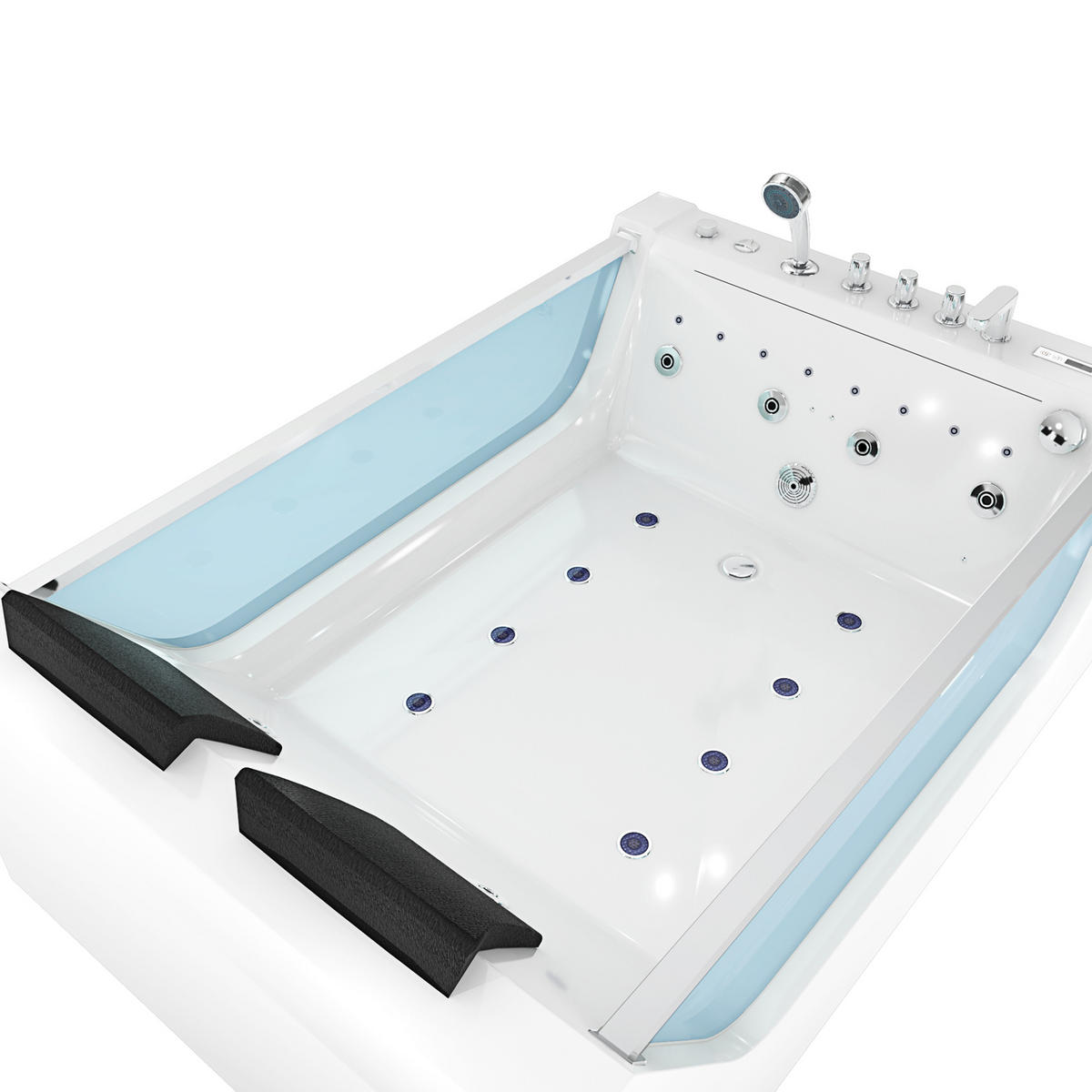 WHIRLPOOL Pool Badewanne W40-SC-EA 180x120cm - Weiß, Glas/Kunststoff (120/60/180cm) - AcquaVapore by Sandra Jentho