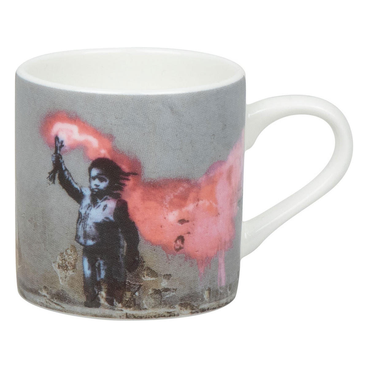 ESPRESSOTASSE Young Refugee - Banksy mit Untertasse - Naturfarben, Keramik (0.095L) - Könitz