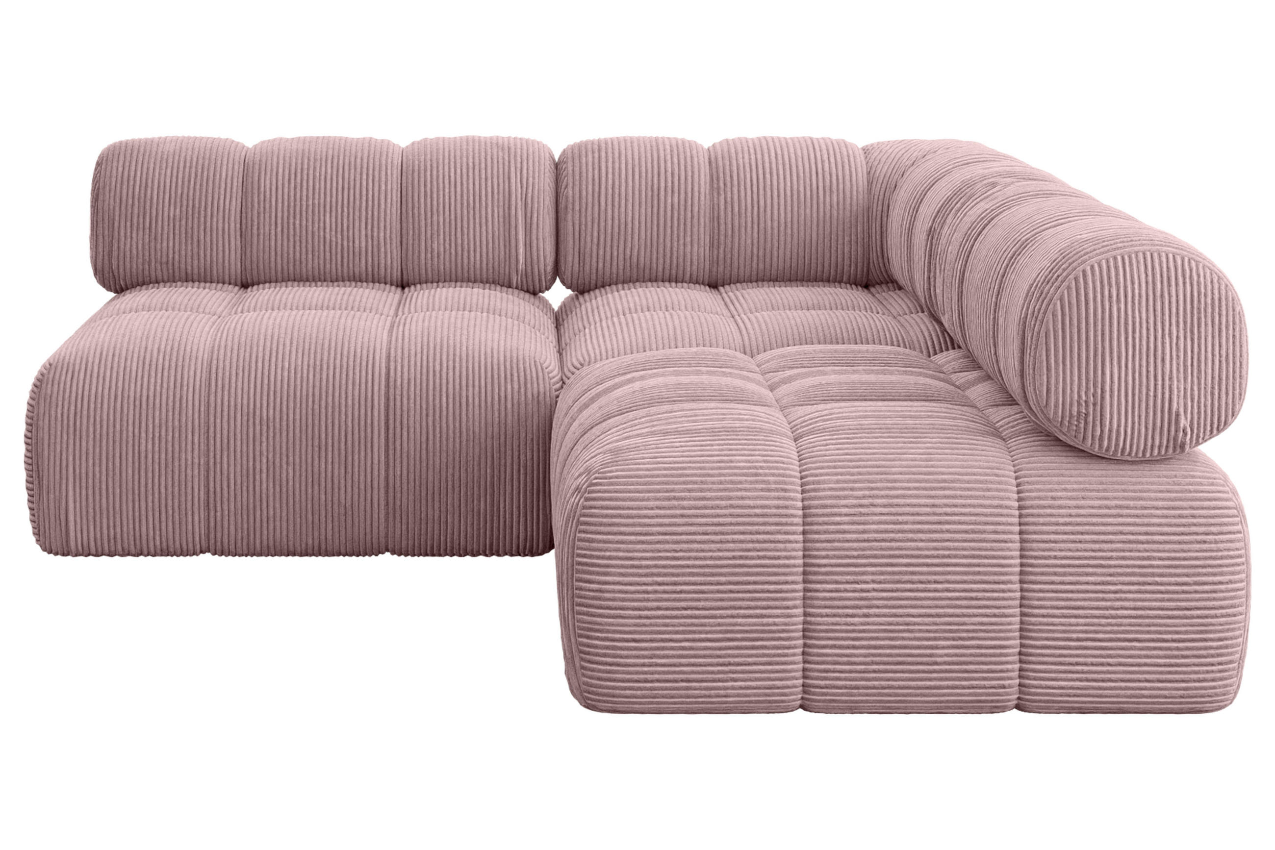 ECKSOFA modulares Sofa Samaro-L1 - 190x190x70 cm Rosa Cord - Rosa, Holzwerkstoff/Textil (190/190cm) - ALTDECOR