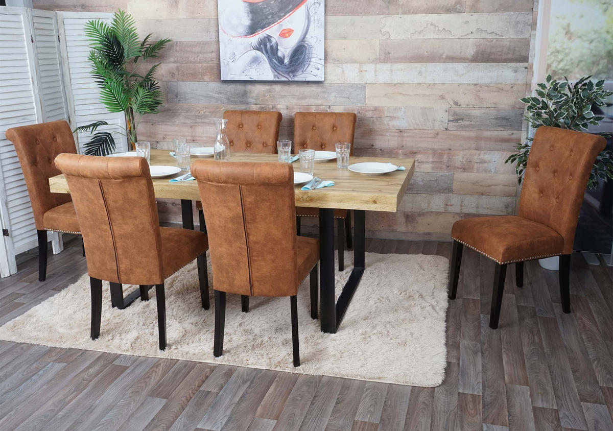 ESSZIMMERSTUHL FIELD 2 Braun 6er-Set - Braun, Textil (47/98/62cm) - MCW