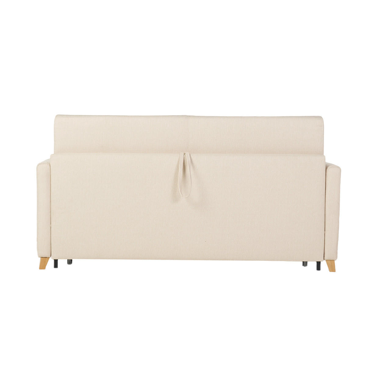 SCHLAFSOFA 3-Sitzer Skandinavisch Beige Matratze 18 cm SKANDY - Beige, Textil (99/92/176cm) - Miliboo
