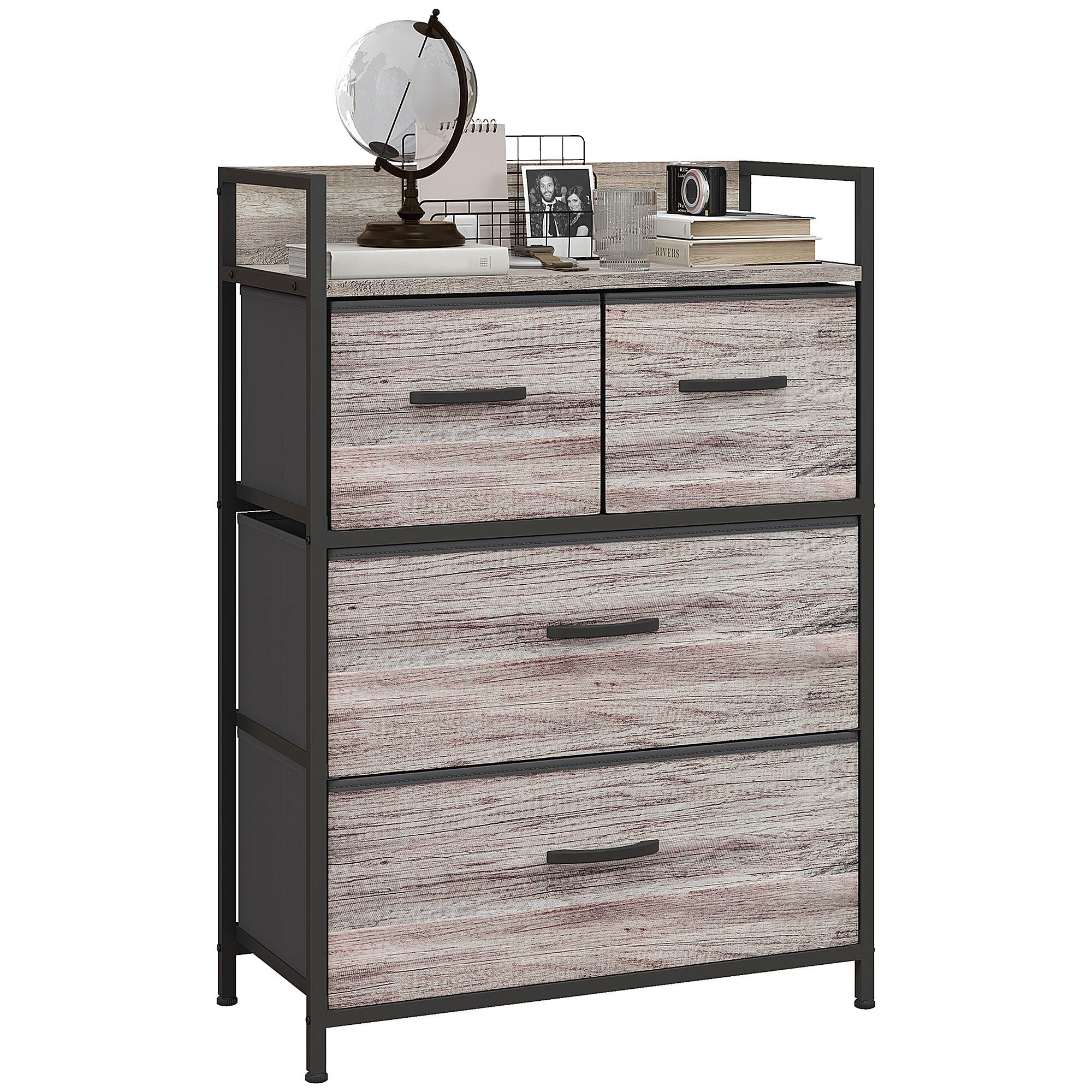 KOMMODE Grau 60/29/85 cm - Grau, Textil (60/85/29cm) - PANGIVO