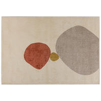 TEPPICH Beige Geometrisch In-Outdoor Pflanzlich Kurzflor Rechteckig 200 x 300 cm - Ecru/Terracotta, Textil (200/300cm) - Mazovia