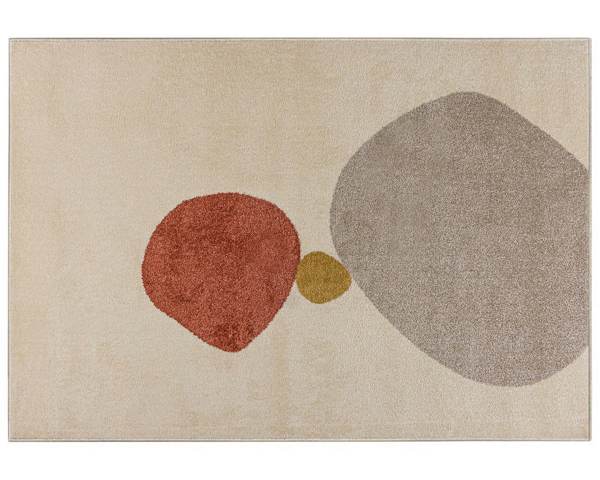 TEPPICH Beige Geometrisch In-Outdoor Pflanzlich Kurzflor Rechteckig 200 x 300 cm - Ecru/Terracotta, Textil (200/300cm) - Mazovia