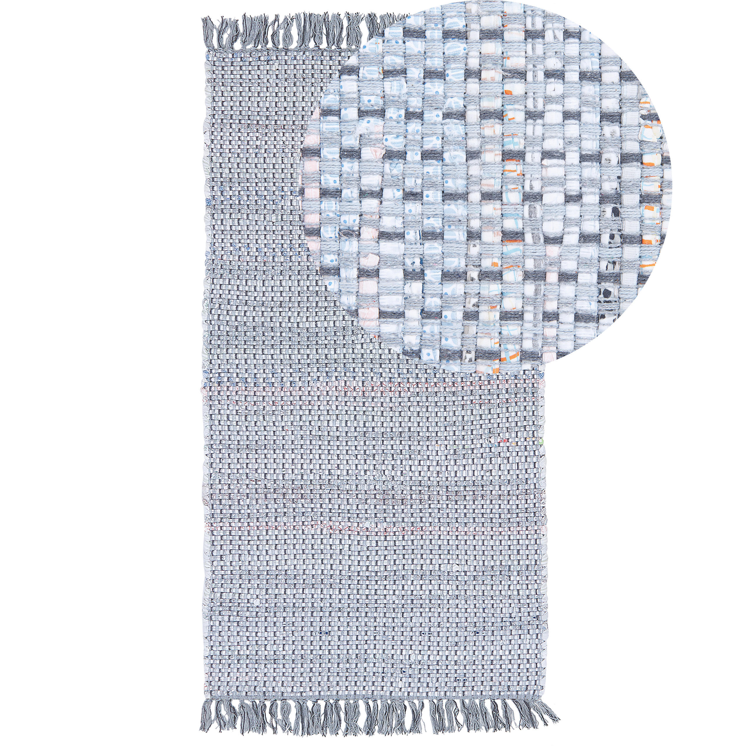 TEPPICH geflochten Besni 150/80 cm - Grau, Textil (80/150cm) - Beliani