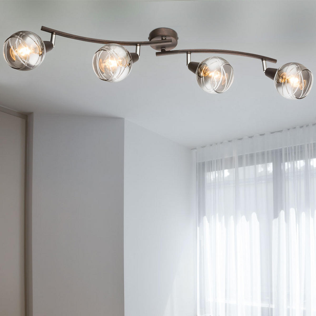 LED DECKENLEUCHTE ISLA Bronze Glas - Bronzefarben, Glas (70/31.5/21cm)