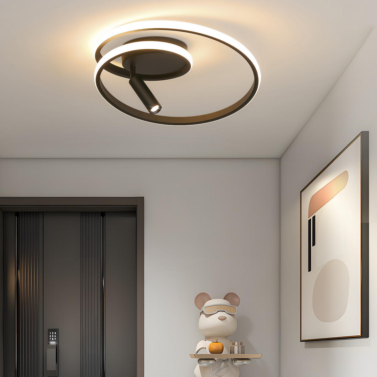 LED-DECKENLEUCHTE Drexel 40/40/12.5 cm - Schwarz, Metall (40/40/12.5cm) - ZMH