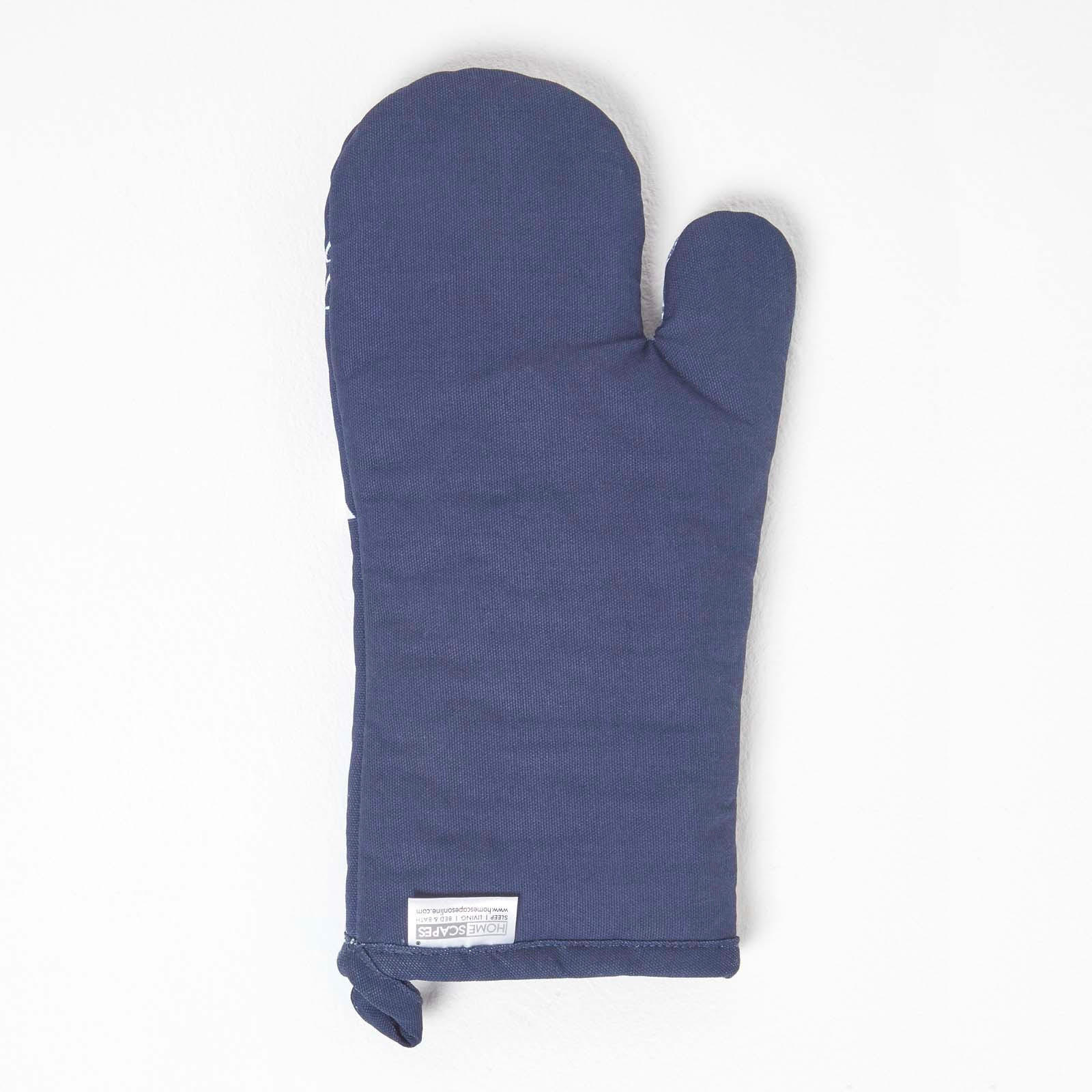 WEIHNACHTS-OFENHANDSCHUH Winterland, 18/32 cm - Blau, Textil (18/32cm) - Homescapes