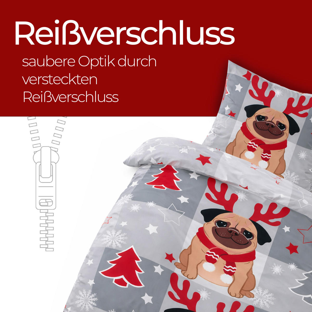 BETTWÄSCHE Feinbiber Herbst/Winter 135/200 cm Grau (Hund) - Grau, Textil (135/200cm) - Bestlivings