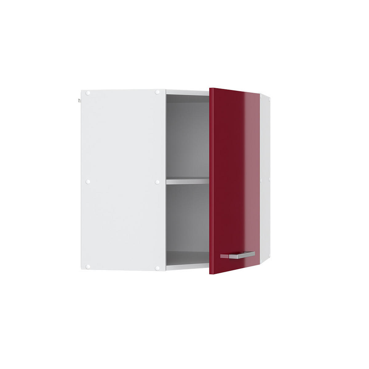 ECKHÄNGESCHRANK R-Line Rot Hochglanz 57 cm - Rot/Weiß, Holzwerkstoff (57/60/34.1cm) - Vicco