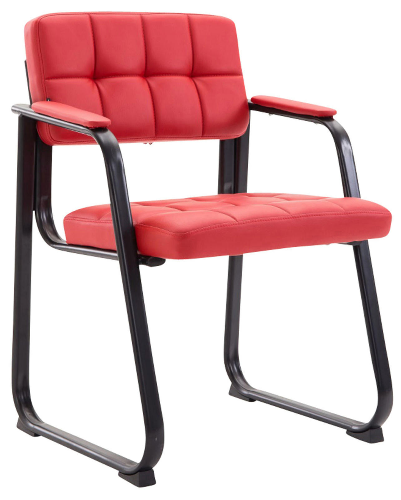 BESUCHERSTÜHLE Canam - 2er Set Kunstleder rot - Rot/Schwarz, Textil/Metall (59/84/58cm) - TPFLiving