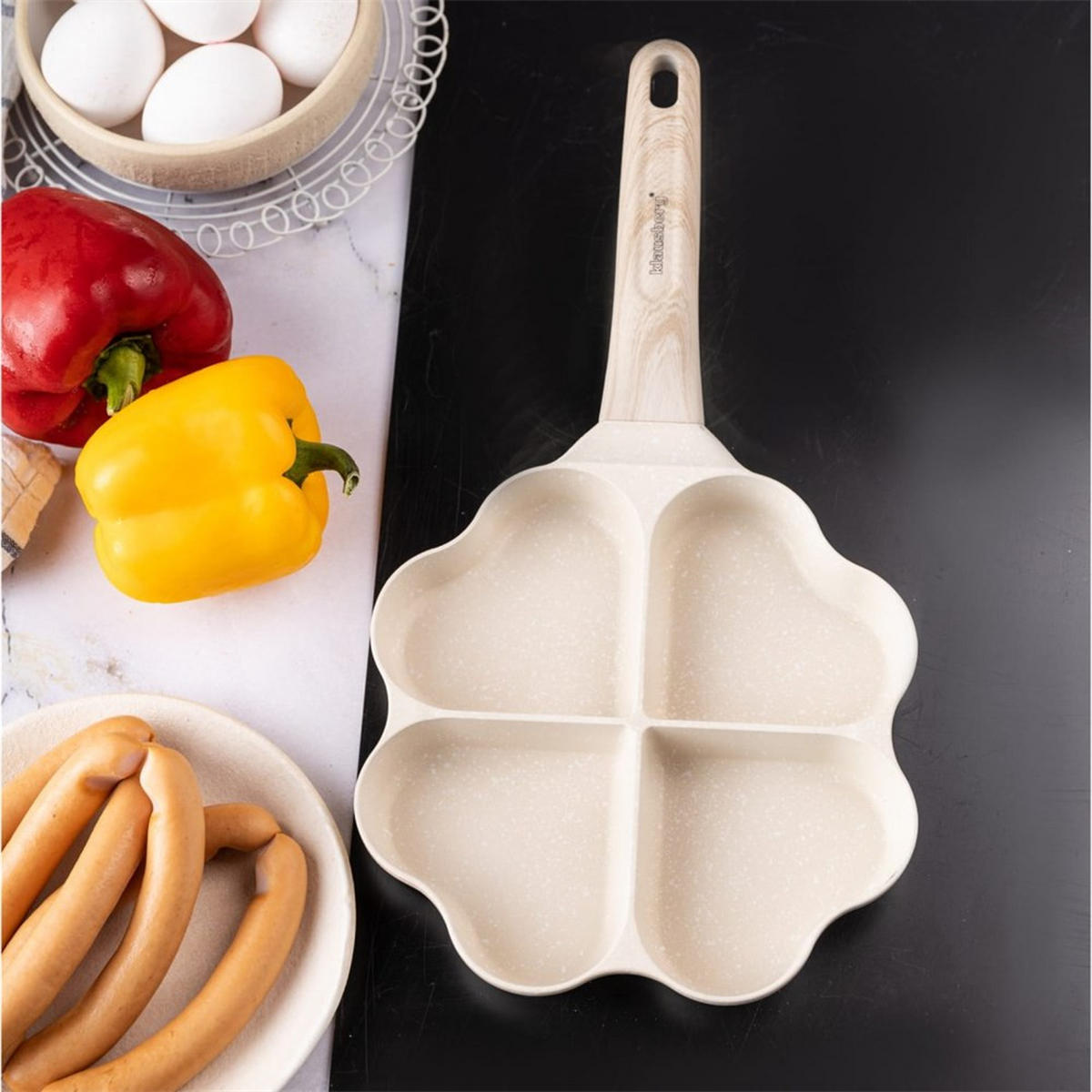 PFANNKUCHENPFANNE Beige 35.5/18.5/2.8 cm KB7819 - Beige, Metall (18.5cm) - Klausberg 