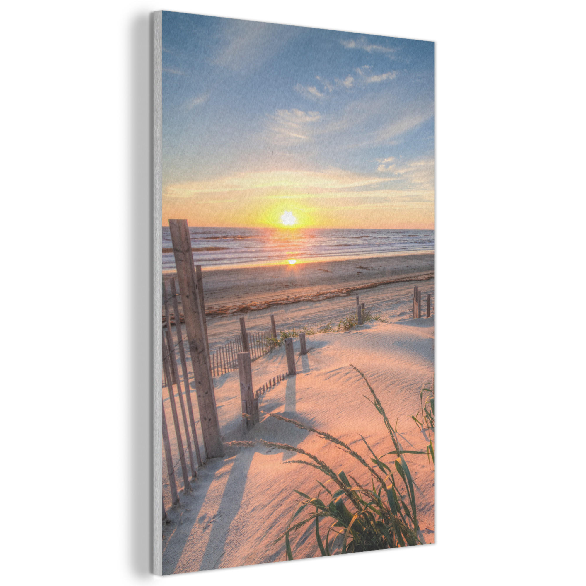 AKUSTIKBILD Strand - Meer - Düne - Sonnenuntergang - Landschaft Wanddeko 60x90 cm - Beige, Kunststoff (60/90/0.9cm) - MuchoWow