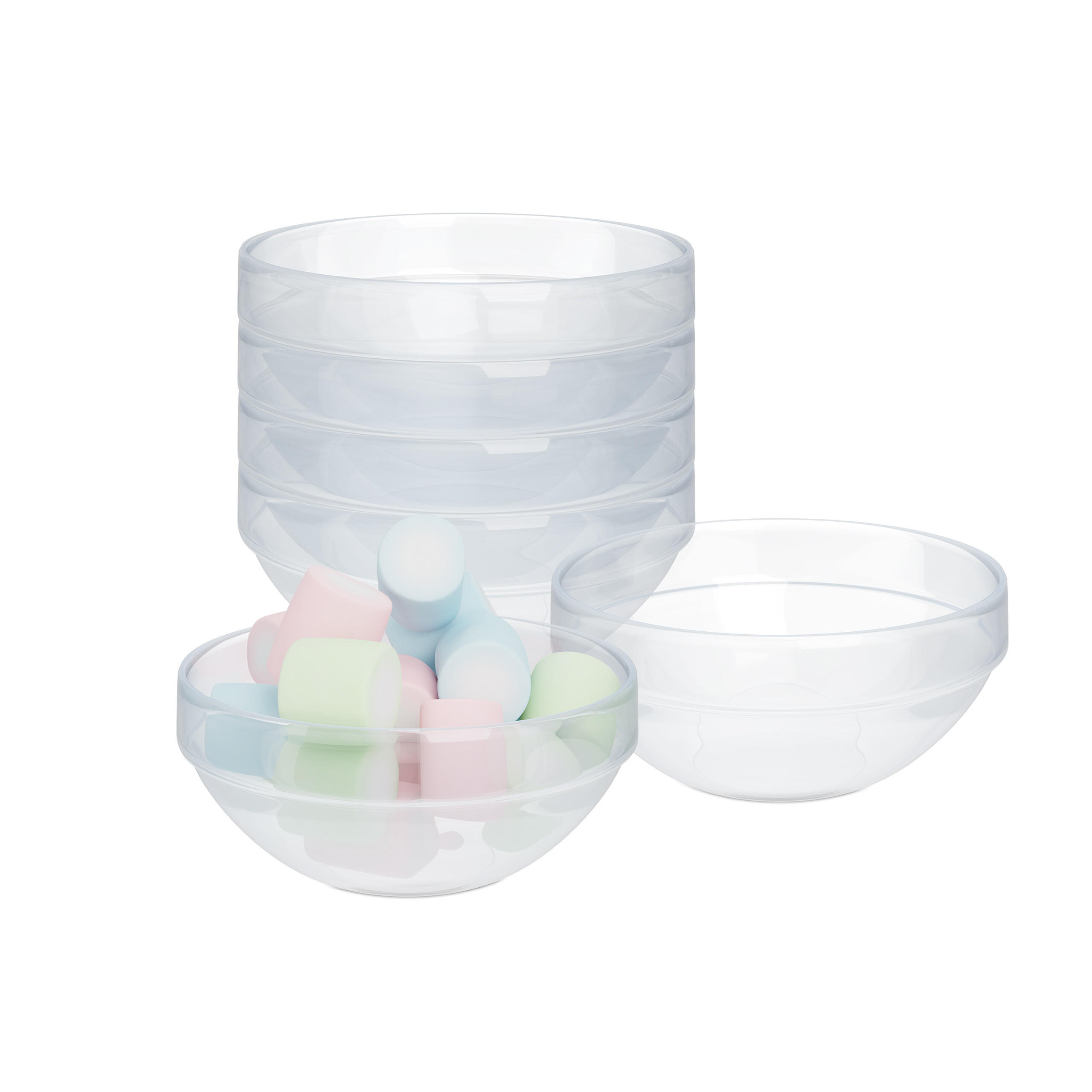 6XDESSERTSCHALEN - Transparent, Glas (12.5cm) - Relaxdays