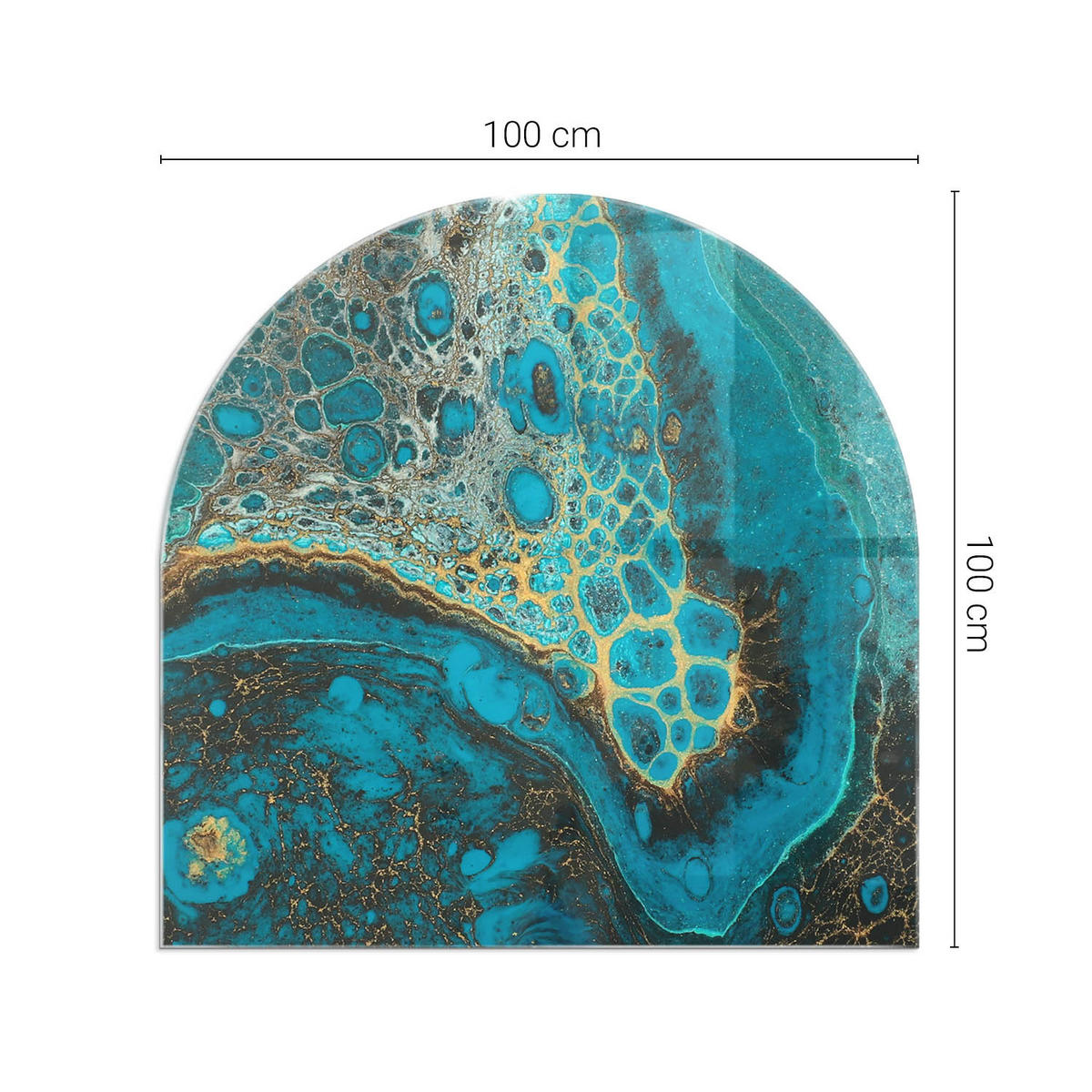 GLASPLATTE für Kamin 100x100 cm Türkis - Türkis, Glas (100/100/0.4cm) - ArtPrintCave