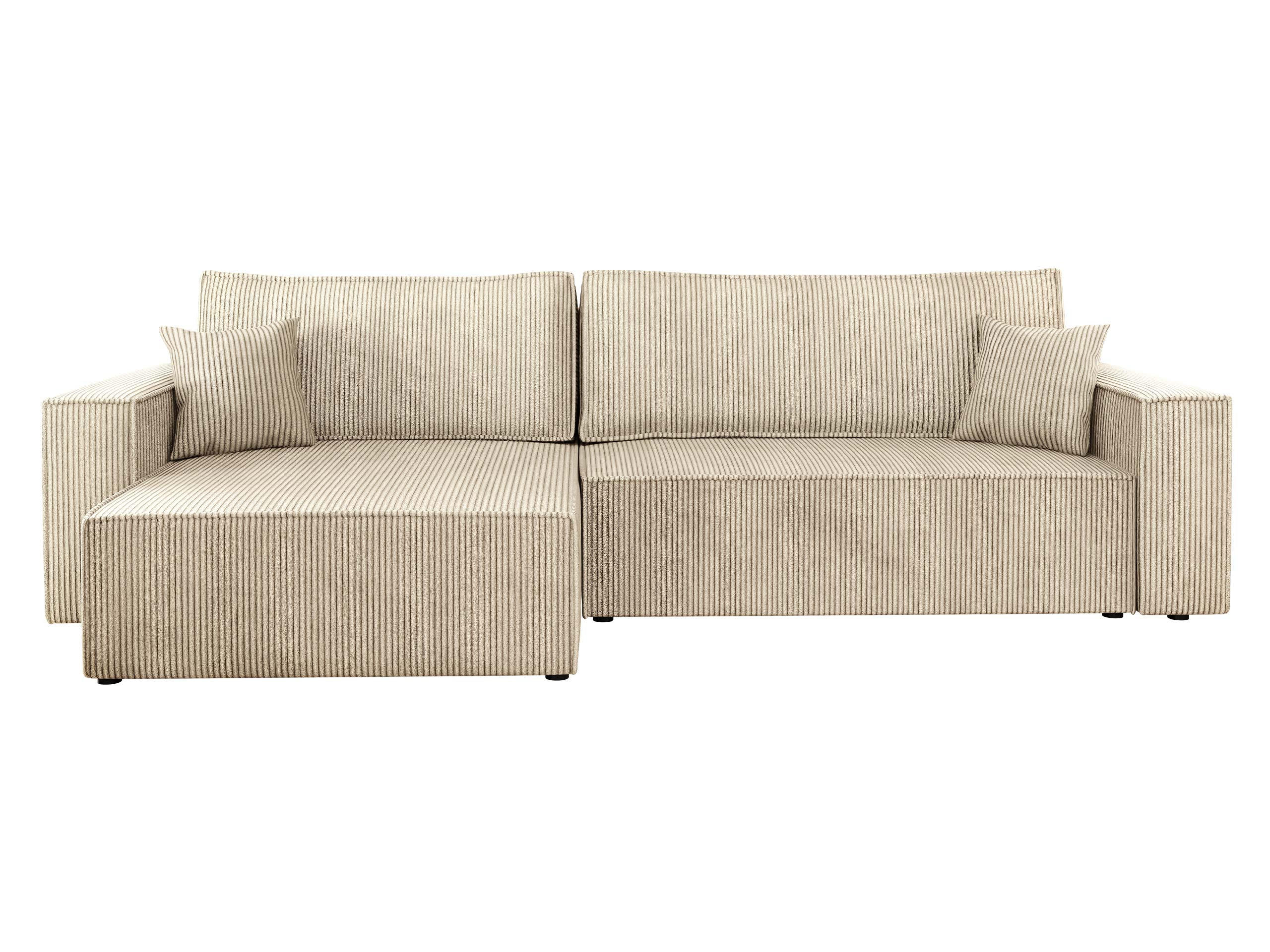 ECKSOFA Karl Cord Maxi - Schwarz/Naturfarben, Holz/Kunststoff (272/145cm) - MIRJAN24