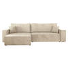 ECKSOFA Karl Cord Maxi - Schwarz/Naturfarben, Holz/Kunststoff (272/145cm) - MIRJAN24