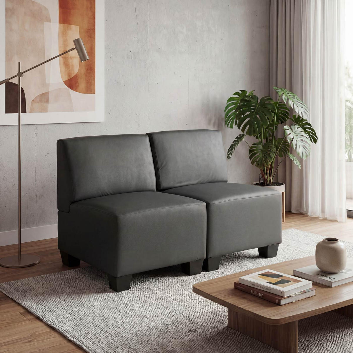 2-SITZER Grau - Dunkelgrau/Grau, Textil (114/76/72cm) - MCW