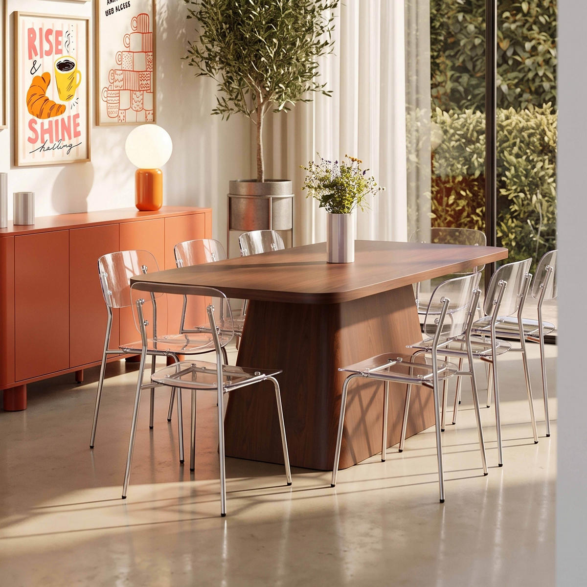 ESSTISCH, dunkles Holzeffekt - Braun, Holz (90/180/75cm) - Oviala