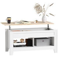 COUCHTISCH DE-15802 klappbare Platte Weiß - Weiß, Holzwerkstoff (105/50/62.5cm) - ComfortXL