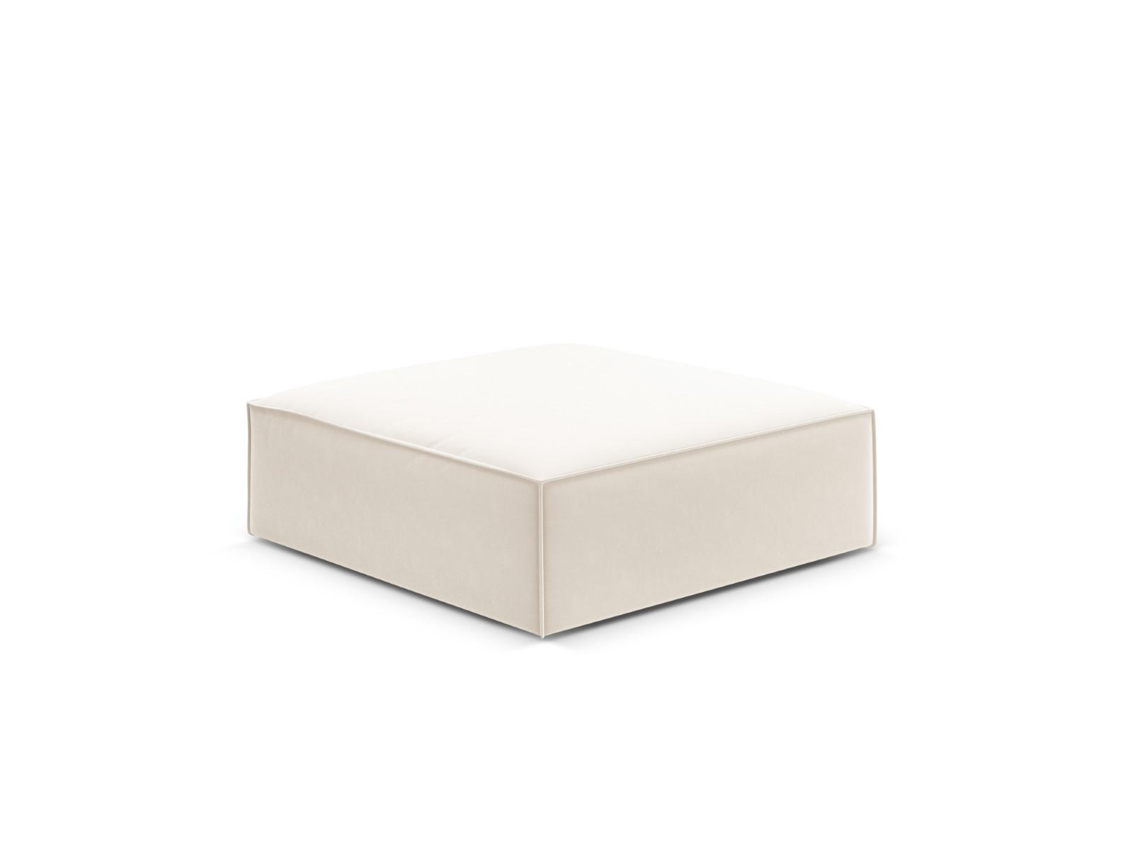 POUF Kaelle aus Samt leichtes beige - Creme, Textil (80/38/100cm) - Micadoni