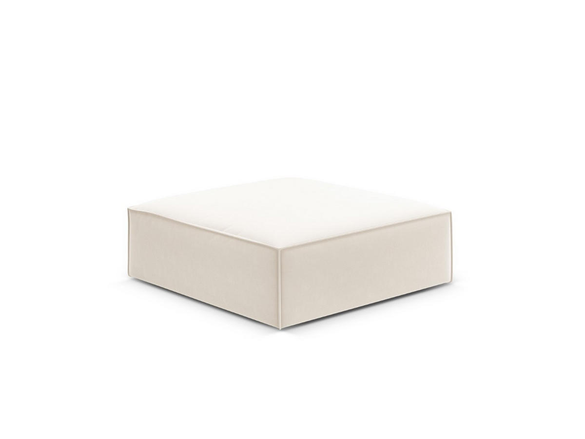 POUF Kaelle aus Samt leichtes beige - Creme, Textil (80/38/100cm) - Micadoni
