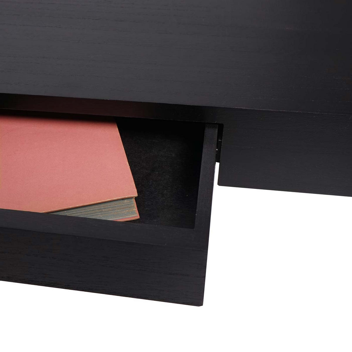 WANDREGAL 8x80x25cm Schublade Massiv-Holz Schwarz Schweberegal - Schwarz, Holz (80/8/25cm) - BERLINLODGE