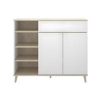 BUFFETSCHRANK - 119.3 cm x 40 cm - holz - naturfarben hell, weiß Wajdi - Weiß, Holz (119/102/40cm) - Vente-Unique