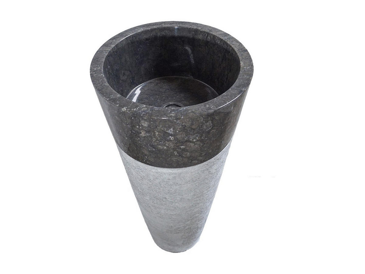 STANDWASCHBECKEN Marmor LANTA - Grau - Grau, Stein (40/90/40cm) - Vente-Unique