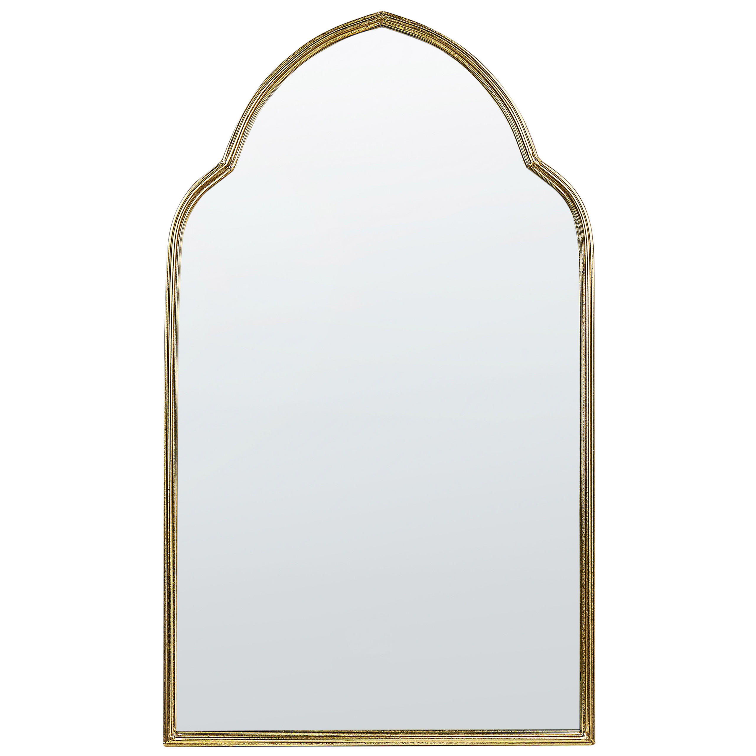 WANDSPIEGEL Metall gold 54/100 cm Aconchi - Goldfarben, Metall (54/100/3cm) - Beliani