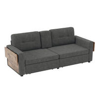 2-SITZER-SOFA mit Laptop-Tisch und Stauraum, DE-42611, Grau - Dunkelgrau, Metall (178/57.5/71cm) - ComfortXL