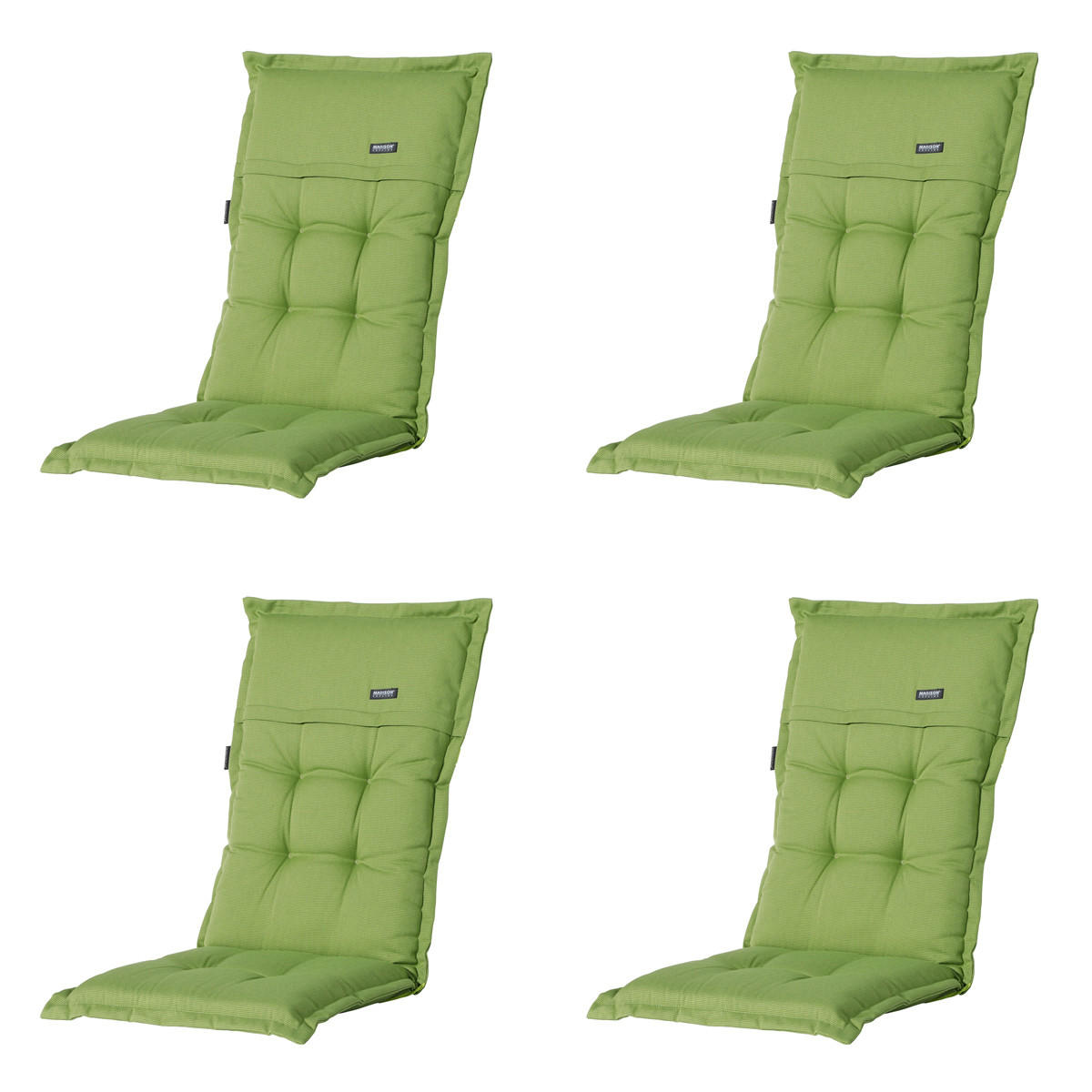 GARTENSTUHLKISSEN Rippe 123/50 cm 4er-Set - Grün, Textil (50/7/123cm) - Madison